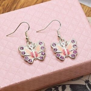 Pink Butterfly Earrings